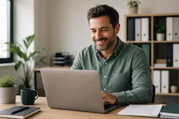 Persona consultando su registro horario desde un portátil